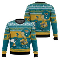 Hooktab Snoopy And Charlie Brown Jacksonville Jaguars Ugly Sweater