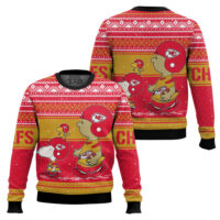 Hooktab Snoopy And Charlie Brown Kansas City Chiefs Ugly Sweater
