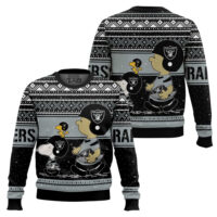 Hooktab Snoopy And Charlie Brown Las Vegas Raiders Ugly Sweater