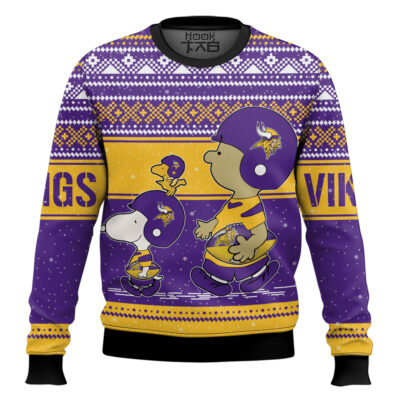 Snoopy And Charlie Brown Minnesota Vikings Ugly Sweater
