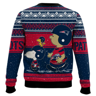 Hooktab Snoopy And Charlie Brown New England Patriots Ugly Sweater