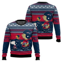 Hooktab Snoopy And Charlie Brown New England Patriots Ugly Sweater