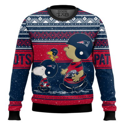 Snoopy And Charlie Brown New England Patriots Ugly Sweater