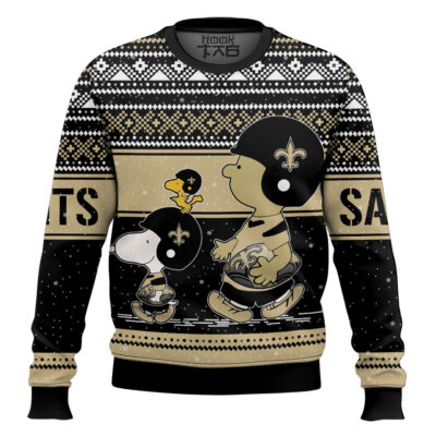 Snoopy And Charlie Brown New Orleans Saints Ugly Sweater