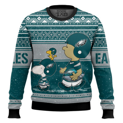 Snoopy And Charlie Brown Philadelphia Eagles Ugly Sweater