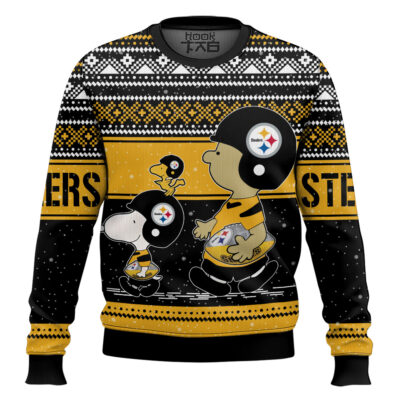 Snoopy And Charlie Brown Pittsburgh Steelers Ugly Sweater