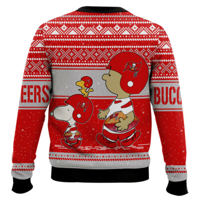 Hooktab Snoopy And Charlie Brown Tampa Bay Buccaneers Ugly Sweater