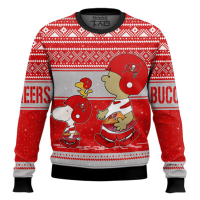 Snoopy And Charlie Brown Tampa Bay Buccaneers Ugly Sweater
