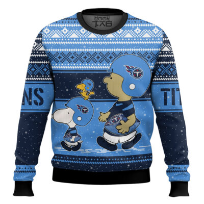 Snoopy And Charlie Brown Tennessee Titans Ugly Sweater