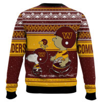 Hooktab Snoopy And Charlie Brown Washington Commanders Ugly Sweater