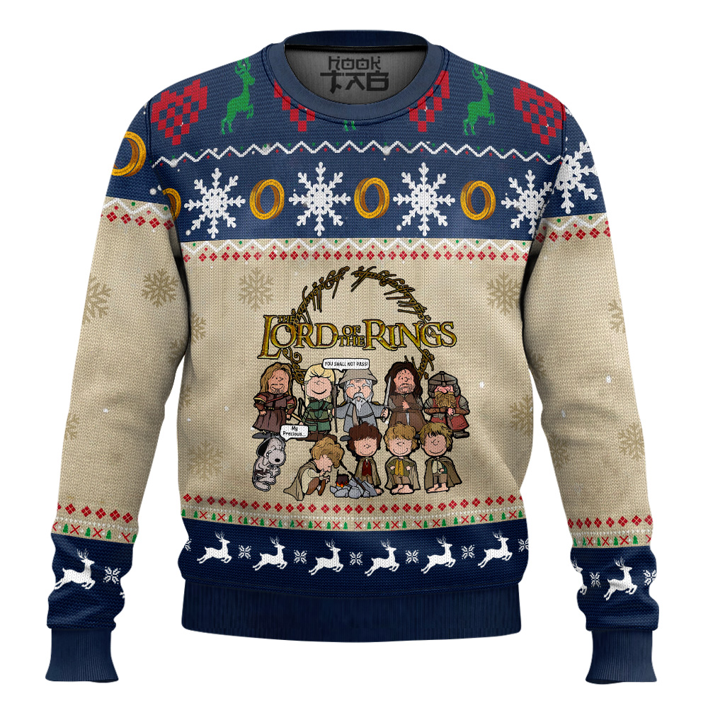 Hooktab Snoopy Fellowship The Lord Of The Rings Ugly Christmas Sweater Hooktab Snoopy Fellowship The Lord Of The Rings Ugly Christmas Sweater