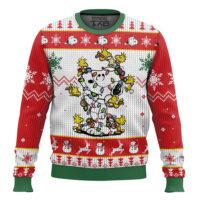 Hooktab Snoopy Pine Tree Tree The Charlie Brown and Snoopy Show Ugly Christmas Sweater