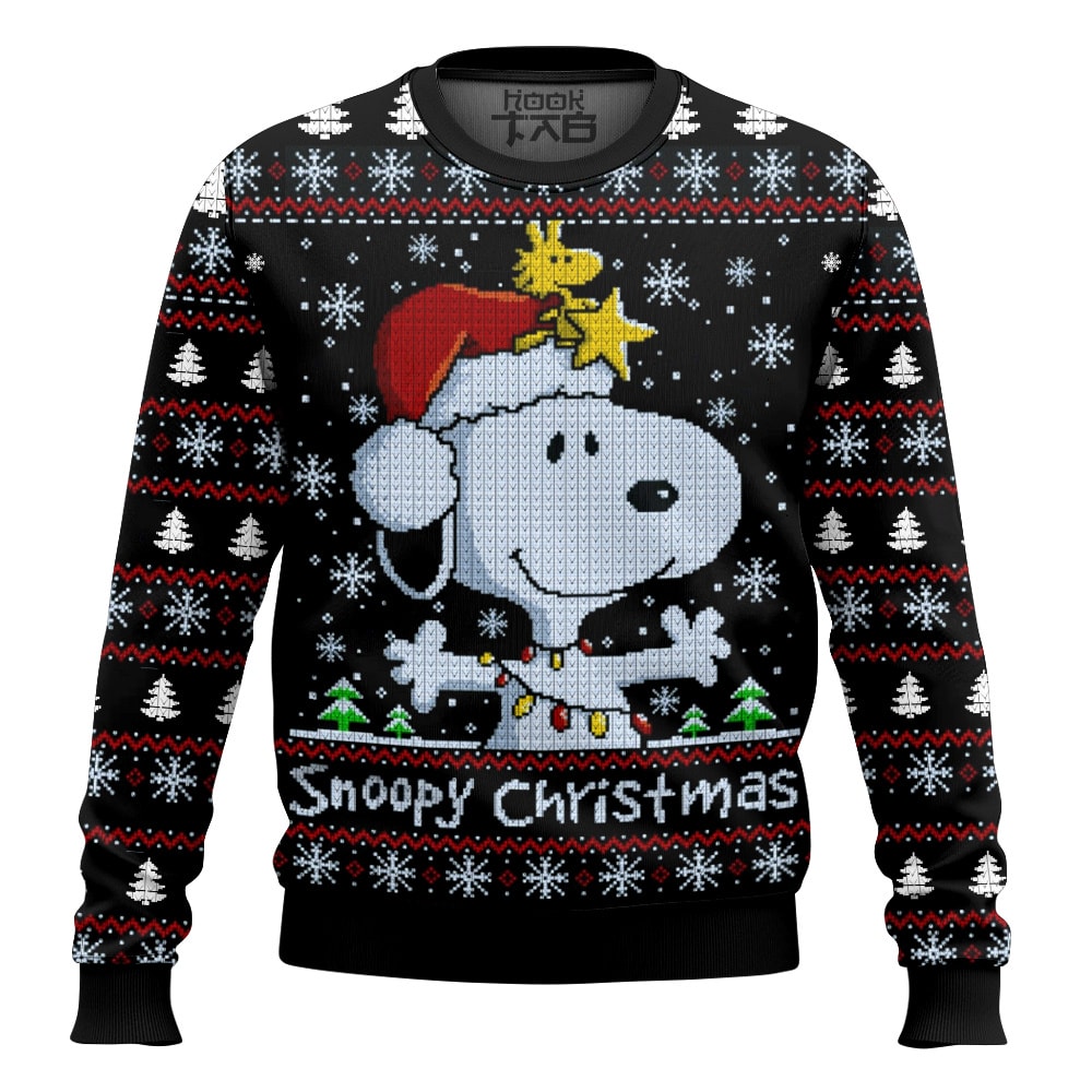 Hooktab Snoopy Xmas The Charlie Brown and Snoopy Show Ugly Christmas Sweater Hooktab Snoopy Xmas The Charlie Brown and Snoopy Show Ugly Christmas Sweater