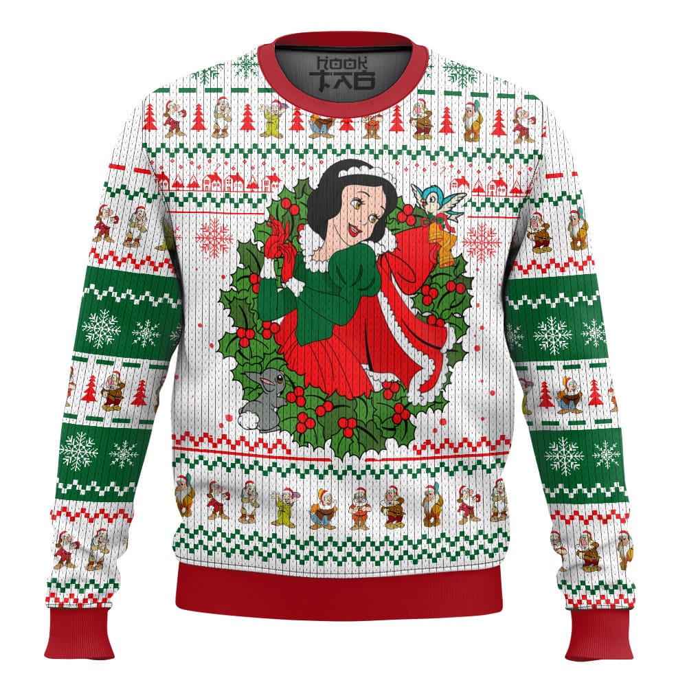 Hooktab Snow White Ugly Christmas Sweater Hooktab Snow White Ugly Christmas Sweater