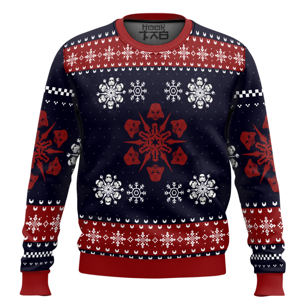 Hooktab Snowflakes Empire Star Wars Ugly Christmas Sweater Hooktab Snowflakes Empire Star Wars Ugly Christmas Sweater