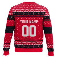 Hooktab Soccer Ac Milan Custom Name And Number Ugly Christmas Sweater