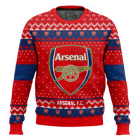 Hooktab Soccer Arsenal F.C. Custom Name And Number Ugly Christmas Sweater
