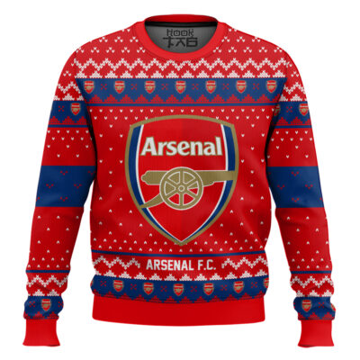 Soccer Arsenal F.C. Custom Name And Number Ugly Christmas Sweater