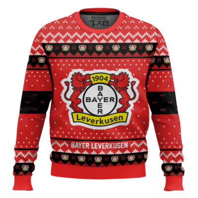 Soccer Bayer Leverkusen Custom Name And Number Ugly Christmas Sweater