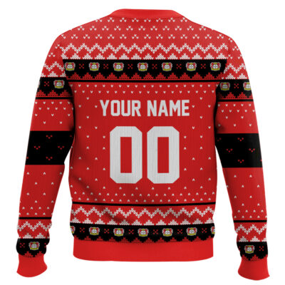 Hooktab Soccer Bayer Leverkusen Custom Name And Number Ugly Christmas Sweater