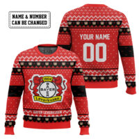 Hooktab Soccer Bayer Leverkusen Custom Name And Number Ugly Christmas Sweater