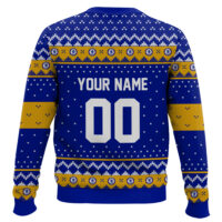 Hooktab Soccer Chelsea F.C. Custom Name And Number Ugly Christmas Sweater