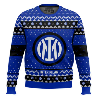 Soccer Inter Milan Custom Name And Number Ugly Christmas Sweater