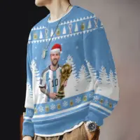 Hooktab Soccer Messi Worldcup Champion Ugly Christmas Sweater
