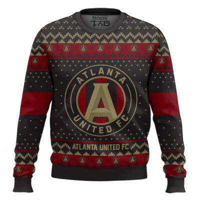 Soccer MLS Atlanta United FC Custom Name And Number Ugly Christmas Sweater
