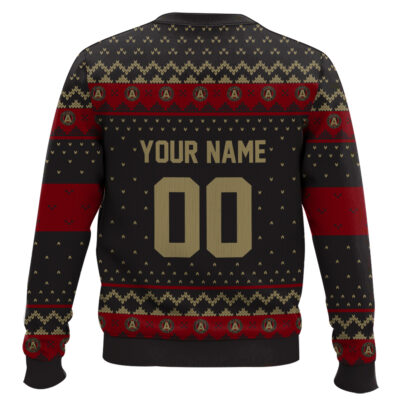 Hooktab Soccer MLS Atlanta United FC Custom Name And Number Ugly Christmas Sweater