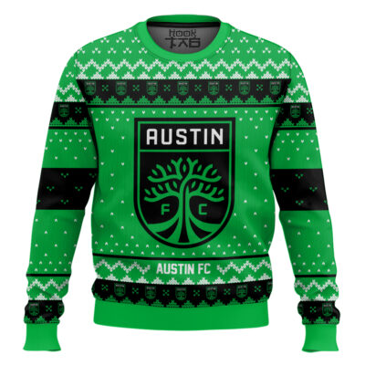 Soccer MLS Austin FC Custom Name And Number Ugly Christmas Sweater