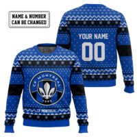 Hooktab Soccer MLS CF Montréal Custom Name And Number Ugly Christmas Sweater