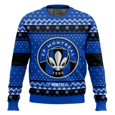 Soccer MLS CF Montréal Custom Name And Number Ugly Christmas Sweater