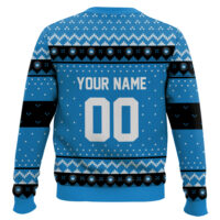 Hooktab Soccer MLS Charlotte FC Custom Name And Number Ugly Christmas Sweater