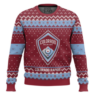 Soccer MLS Colorado Rapids Custom Name And Number Ugly Christmas Sweater