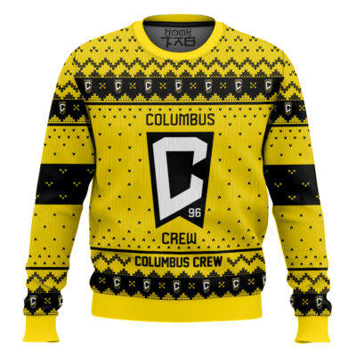 Soccer MLS Columbus Crew Custom Name And Number Ugly Christmas Sweater