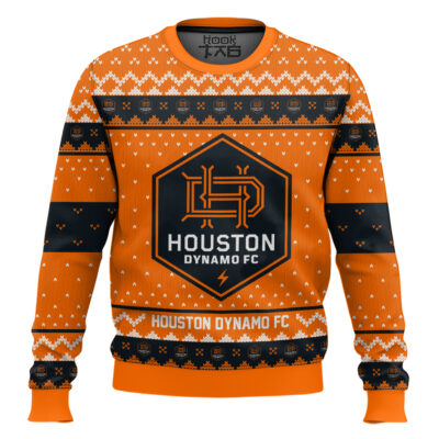 Soccer MLS Houston Dynamo FC Custom Name And Number Ugly Christmas Sweater
