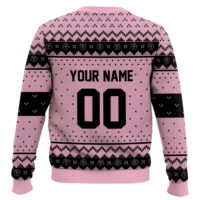 Hooktab Soccer MLS Inter Miami CF Custom Name And Number Ugly Christmas Sweater