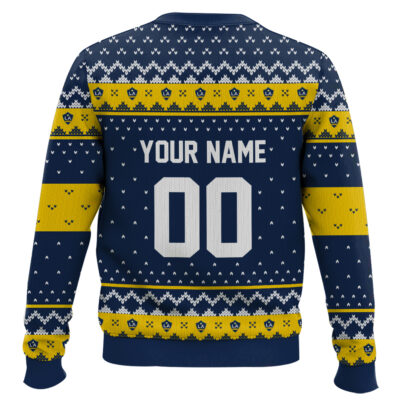 Hooktab Soccer MLS La Galaxy Custom Name And Number Ugly Christmas Sweater