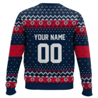 Hooktab Soccer MLS New England Revolution Custom Name And Number Ugly Christmas Sweater