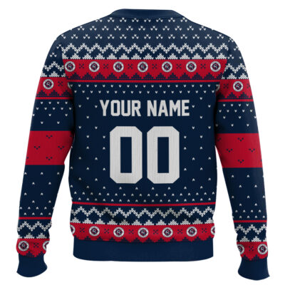 Hooktab Soccer MLS New England Revolution Custom Name And Number Ugly Christmas Sweater