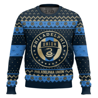 Soccer MLS Philadelphia Union Custom Name And Number Ugly Christmas Sweater