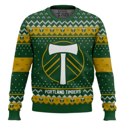 Soccer MLS Portland Timbers Custom Name And Number Ugly Christmas Sweater