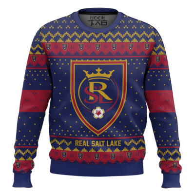 Soccer MLS Real Salt Lake Custom Name And Number Ugly Christmas Sweater