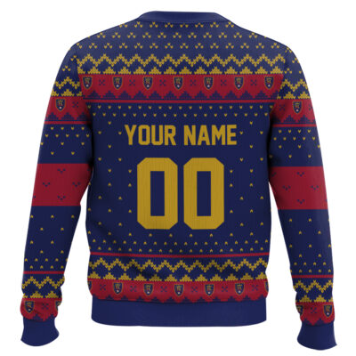 Hooktab Soccer MLS Real Salt Lake Custom Name And Number Ugly Christmas Sweater