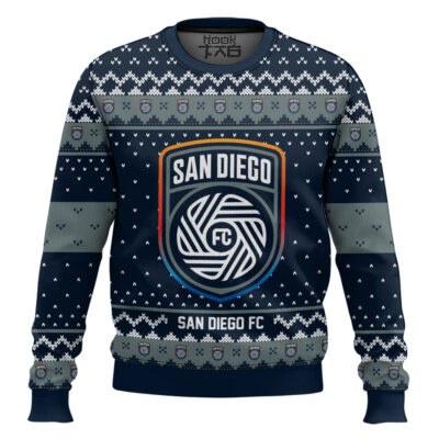 Soccer MLS San Diego FC Custom Name And Number Ugly Christmas Sweater