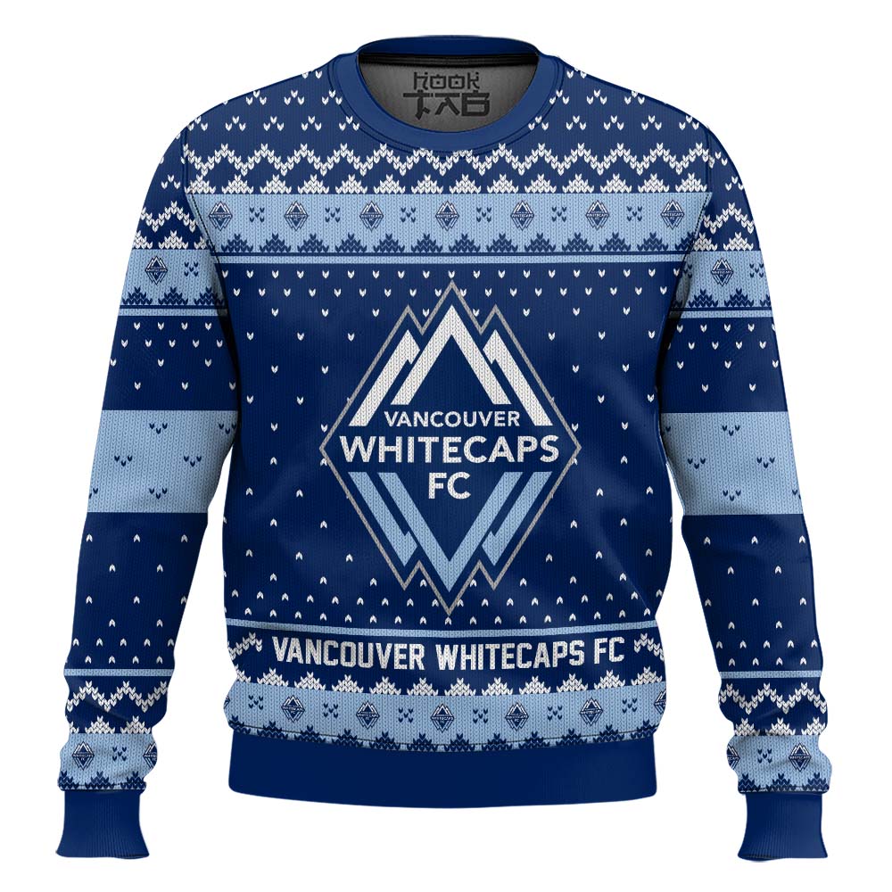Hooktab Soccer MLS Vancouver Whitecaps FC Custom Name And Number Ugly Christmas Sweater Hooktab Soccer MLS Vancouver Whitecaps FC Custom Name And Number Ugly Christmas Sweater
