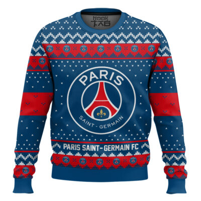 Soccer Paris Saint-germain FC Custom Name And Number Ugly Christmas Sweater