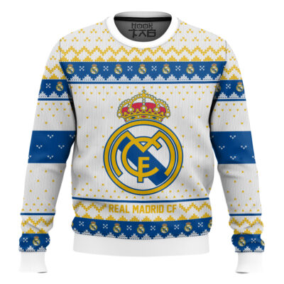 Soccer Real Madrid CF Custom Name And Number Ugly Christmas Sweater