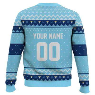 Hooktab Soccer S.S. Lazio Custom Name And Number Ugly Christmas Sweater